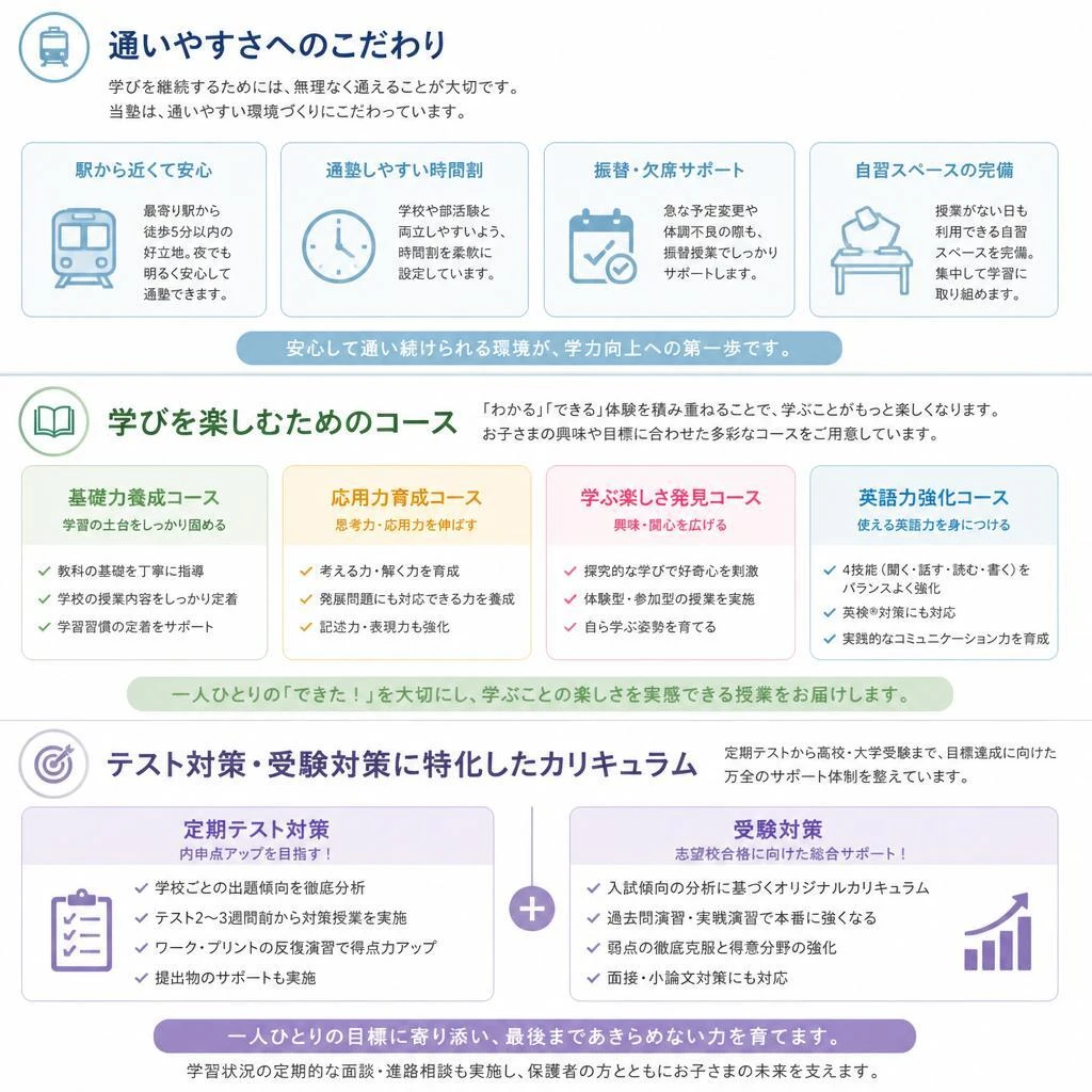 多彩な学習メニュー
