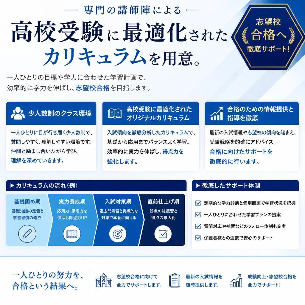 高校受験に特化したカリキュラム