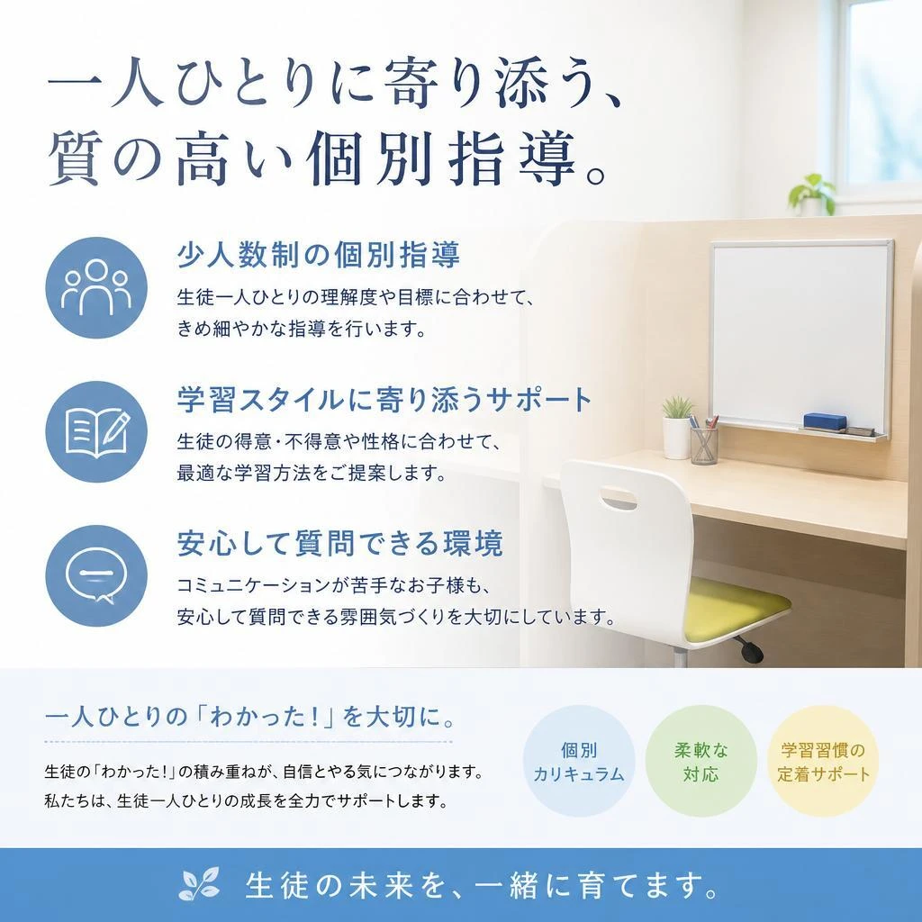 個別指導の安心感