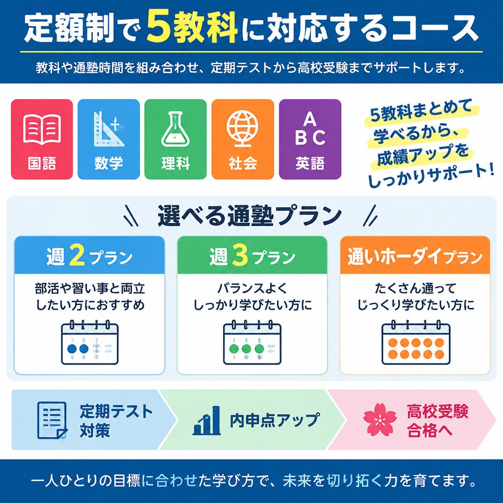 5教科も受験対策も。目標に合わせて選べる学び方